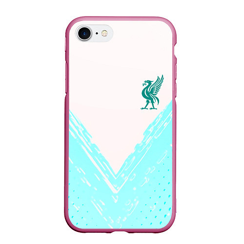 Чехол iPhone 7/8 матовый Liverpool logo texture fc / 3D-Малиновый – фото 1