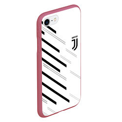 Чехол iPhone 7/8 матовый Juventus sport geometry, цвет: 3D-малиновый — фото 2