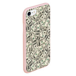 Чехол iPhone 7/8 матовый Деньги - 100 долларовые купюры, цвет: 3D-светло-розовый — фото 2