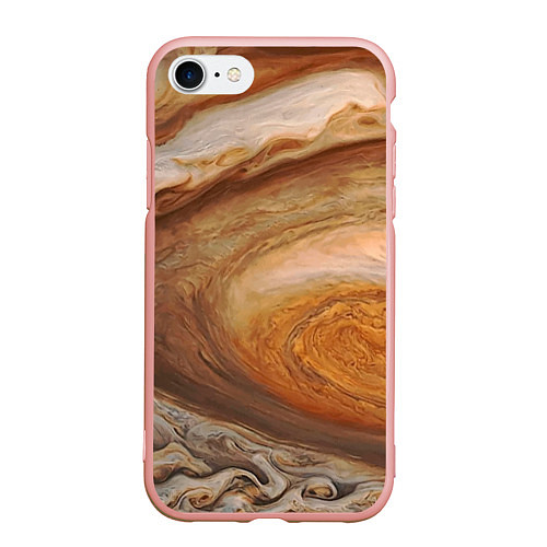Чехол iPhone 7/8 матовый Волны Юпитера - star dust / 3D-Светло-розовый – фото 1