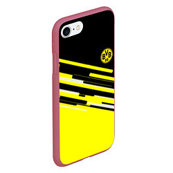 Чехол iPhone 7/8 матовый Borussia текстура спорт, цвет: 3D-малиновый — фото 2