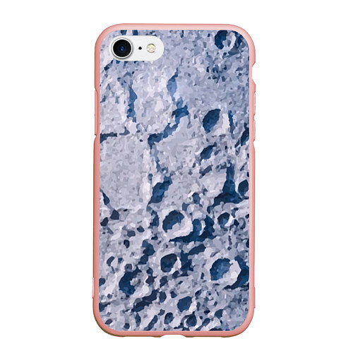 Чехол iPhone 7/8 матовый Кратеры на Луне - star dust / 3D-Светло-розовый – фото 1