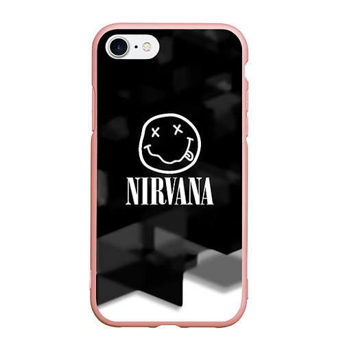 Чехол iPhone 7/8 матовый Nirvana текстура рок / 3D-Светло-розовый – фото 1