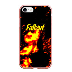 Чехол iPhone 7/8 матовый Fallout огнненое лого, цвет: 3D-светло-розовый