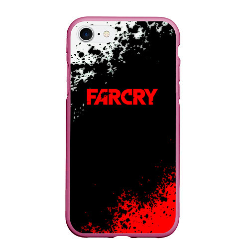 Чехол iPhone 7/8 матовый Farcry текстура краски / 3D-Малиновый – фото 1