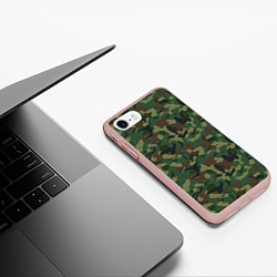 Чехол iPhone 7/8 матовый Камуфляж Woodland классический, цвет: 3D-светло-розовый — фото 2