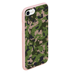 Чехол iPhone 7/8 матовый Камуфляжный паттерн в стиле Woodland, цвет: 3D-светло-розовый — фото 2