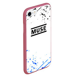 Чехол iPhone 7/8 матовый MUSE рок стиль краски, цвет: 3D-малиновый — фото 2