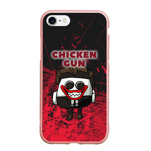 Чехол iPhone 7/8 матовый Chicken gun clown / 3D-Светло-розовый – фото 1