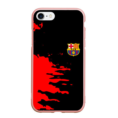 Чехол iPhone 7/8 матовый Barcelona краски спорт / 3D-Светло-розовый – фото 1