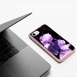 Чехол iPhone 7/8 матовый Сакура в силуэте Зеро ту, цвет: 3D-светло-розовый — фото 2
