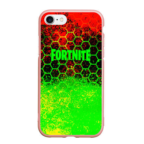 Чехол iPhone 7/8 матовый Fortnite epic game броня / 3D-Светло-розовый – фото 1