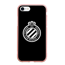 Чехол iPhone 7/8 матовый Брюгге fc club белое лого, цвет: 3D-светло-розовый