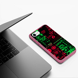 Чехол iPhone 7/8 матовый Twenty one pilots pattern rock steel, цвет: 3D-малиновый — фото 2