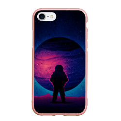 Чехол iPhone 7/8 матовый Одинокий космонавт, цвет: 3D-светло-розовый