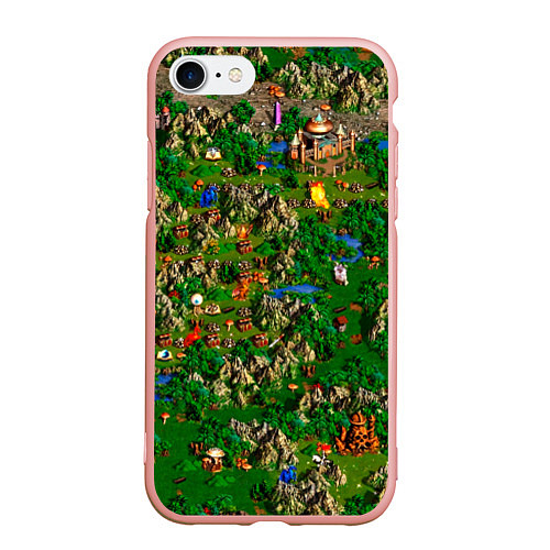 Чехол iPhone 7/8 матовый Карта из Героев 3 / 3D-Светло-розовый – фото 1