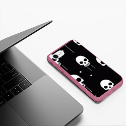 Чехол iPhone 7/8 матовый Слёзы черепов, цвет: 3D-малиновый — фото 2