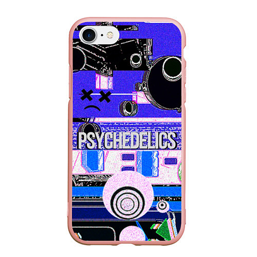 Чехол iPhone 7/8 матовый Psychedelics / 3D-Светло-розовый – фото 1