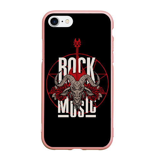 Чехол iPhone 7/8 матовый Рок музыка - тяжёлый рок / 3D-Светло-розовый – фото 1