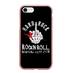 Чехол iPhone 7/8 матовый Хард-рок, рок-н-ролл, цвет: 3D-светло-розовый