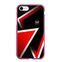 Чехол iPhone 7/8 матовый Honda - красные треугольники, цвет: 3D-малиновый