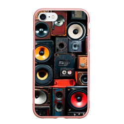 Чехол iPhone 7/8 матовый Audio speaker, цвет: 3D-светло-розовый