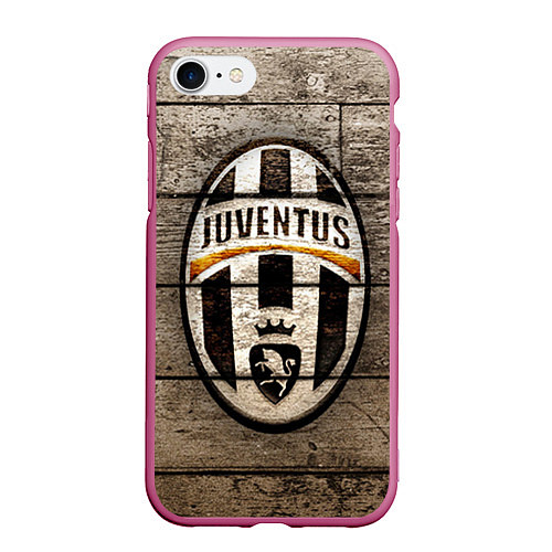 Чехол iPhone 7/8 матовый Juventus / 3D-Малиновый – фото 1