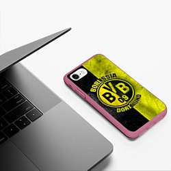 Чехол iPhone 7/8 матовый Borussia Dortmund, цвет: 3D-малиновый — фото 2