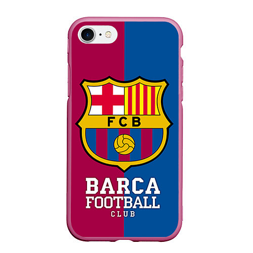 Чехол iPhone 7/8 матовый Barca Football / 3D-Малиновый – фото 1