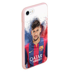 Чехол iPhone 7/8 матовый Neymar FCB, цвет: 3D-светло-розовый — фото 2