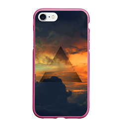 Чехол iPhone 7/8 матовый 30 seconds to mars, цвет: 3D-малиновый