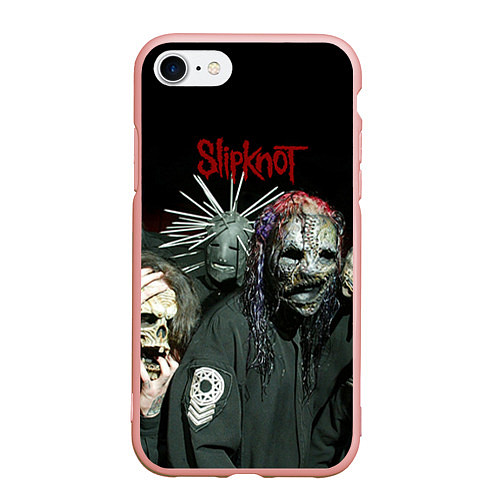 Чехол iPhone 7/8 матовый Slipknot / 3D-Светло-розовый – фото 1