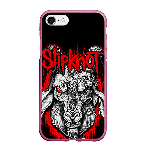 Чехол iPhone 7/8 матовый Slipknot / 3D-Малиновый – фото 1