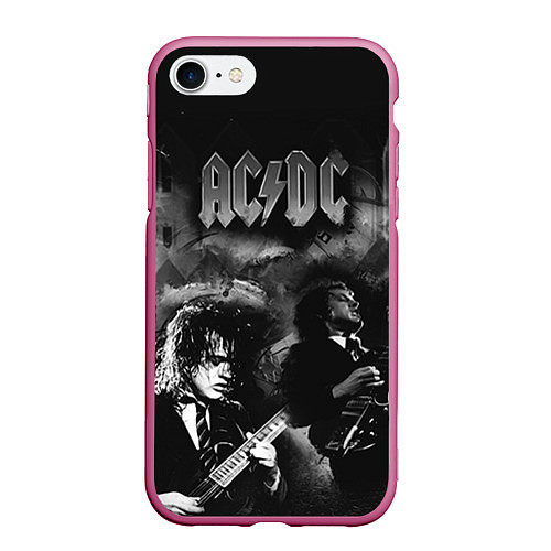 Чехол iPhone 7/8 матовый AC/DC / 3D-Малиновый – фото 1