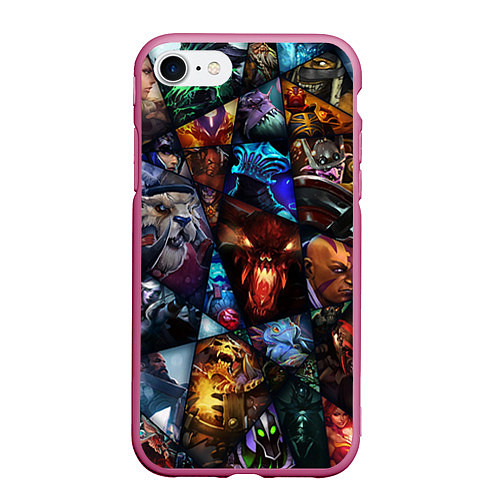 Чехол iPhone 7/8 матовый Dota 2: All Pick / 3D-Малиновый – фото 1