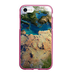 Чехол iPhone 7/8 матовый Земля, цвет: 3D-малиновый