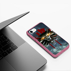 Чехол iPhone 7/8 матовый Амулет Ведьмака, цвет: 3D-малиновый — фото 2