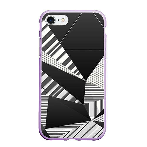 Чехол iPhone 7/8 матовый Геометрия / 3D-Сиреневый – фото 1