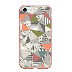 Чехол iPhone 7/8 матовый Геометрия, цвет: 3D-светло-розовый