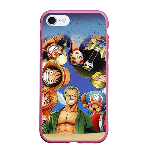 Чехол iPhone 7/8 матовый One Piece / 3D-Малиновый – фото 1