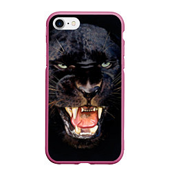 Чехол iPhone 7/8 матовый Пантера, цвет: 3D-малиновый