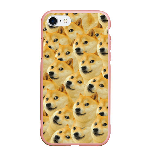 Чехол iPhone 7/8 матовый Doge / 3D-Светло-розовый – фото 1