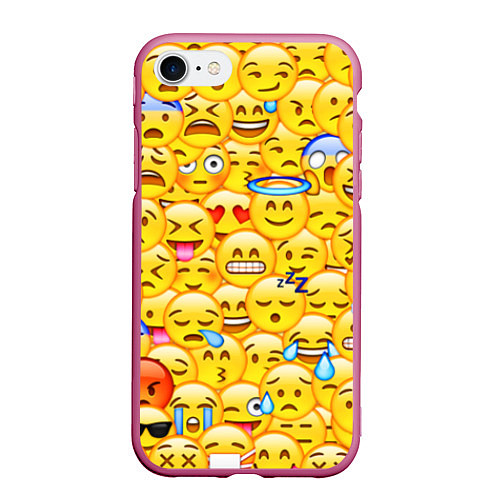 Чехол iPhone 7/8 матовый Emoji / 3D-Малиновый – фото 1