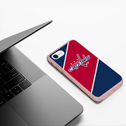 Чехол iPhone 7/8 матовый Washington capitals, цвет: 3D-светло-розовый — фото 2