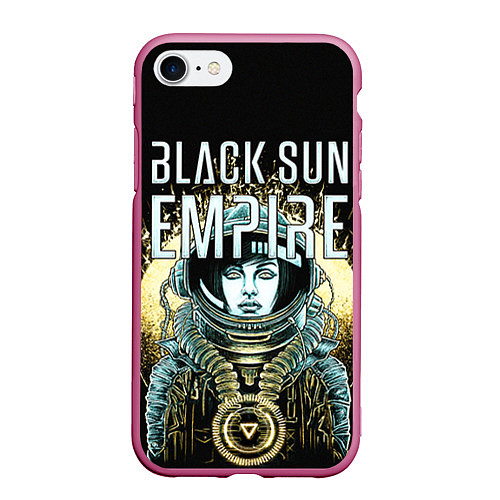 Чехол iPhone 7/8 матовый Black Sun Empire / 3D-Малиновый – фото 1