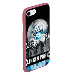 Чехол iPhone 7/8 матовый Linkin Park: Moon, цвет: 3D-малиновый — фото 2