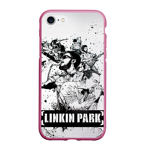 Чехол iPhone 7/8 матовый Linkin Park / 3D-Малиновый – фото 1