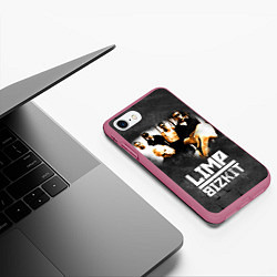 Чехол iPhone 7/8 матовый Limp Bizkit: Rock in to you, цвет: 3D-малиновый — фото 2
