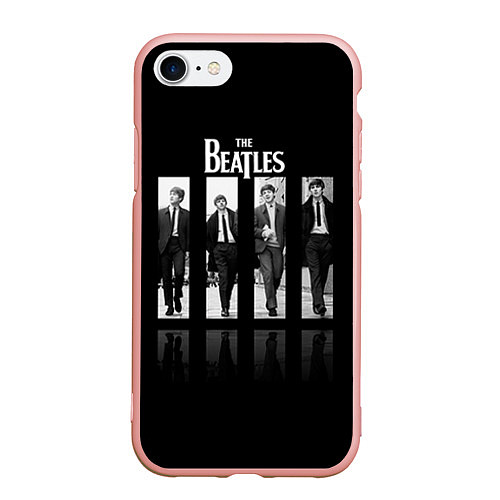 Чехол iPhone 7/8 матовый The Beatles: Man's / 3D-Светло-розовый – фото 1