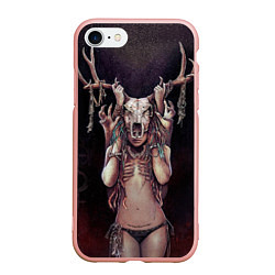 Чехол iPhone 7/8 матовый Хранительница леса, цвет: 3D-светло-розовый
